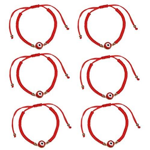 The Woos Evil Eye Braided Rope Bracelet Handmade Lucky Protection Bracelets Adjustable Red String Hamsa Charm Bracelet Wish Friendship Jewelry for Mens Women Boys