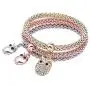 MEIDIJINGBEI 3PCS Gold/Silver/Rose Gold Corn Chain Crystal Charms Multilayer Bracelets for Women