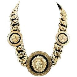 Galham - New Basketball Wives Love and Hip Hop Atlanta Rihanna 16'' L Celebrity Inspired Lion Head Chain Link Necklace