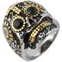 HZMAN Biker Cool Sugar Skull Rings for Men Women, Ruby Eyes Stainless Steel Day of The Dead Gothic Cross Jewelry HZMAN Biker Cool Sugar Skull Rings for Men Women, Ruby Eyes Stainless Steel Day of The Dead Gothic Cross Jewelry