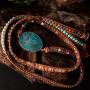 YGLINE Chakra Handmade Leather Wrap Bracelet Imperial Jasper Wrap Adjustable Bead Bracelet