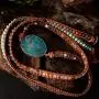YGLINE Chakra Handmade Leather Wrap Bracelet Imperial Jasper Wrap Adjustable Bead Bracelet YGLINE Chakra Handmade Leather Wrap Bracelet Imperial Jasper Wrap Adjustable Bead Bracelet