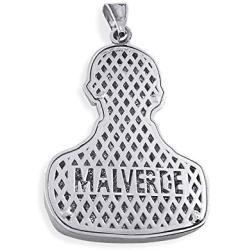 925 Sterling Silver Jesus Malverde Sinaloa Narco Saint Pendant