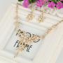 EVER FAITH Womens Austrian Crystal Bridal Floral Vine Leaf Necklace Earrings Set Clear