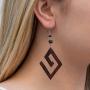 Earth Accessories Organic Wood Dangle Spiral Earrings for Women - Boho Ear Rings or Tribal Earring for African, Hawaiian, Maui, Egyptian, or Indian Looks
