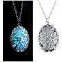 LUMENTERRA Glow in The Dark Sterling Silver Oval Custom Made Necklace Pendant Locket Chain-Gifts for Teen Girls,Mother, Father, Little Girls Jewelry