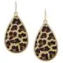 Bonaluna Boho Printed on Wood Teardrop Statement Earrings Bonaluna Boho Printed on Wood Teardrop Statement Earrings