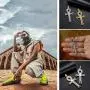 Sterling Silver Cross Pendant Necklace for Men Women, 18K Gold Silver Plated Chain Iced Out Cubic Zirconia Cross Pendants Hip Hop Jewelry