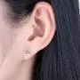 3 Pairs 925 Sterling Silver 3 Prong Triangle Geometric Cubic Zirconia Stud Earrings Set | Small Cartilage CZ Hypoallergenic Tragus Piercing Earrings for Women Men Girls Kids 2mm 3mm 4mm