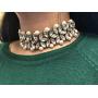 Saissa Kundan Pearl Choker Indian Necklace Earrings Jewelry Set for Girls and Women
