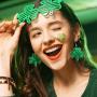 30 Pairs St Patricks Day Faux Leather Earrings Set Irish Green Shamrock Hat Teardrop Dangle Earrings Ear Jewelry Accessories for Women Girls