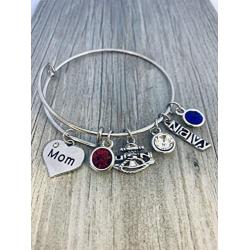 Infinity Collection Navy Mom Charm Bangle Bracelet, Proud Navy Mom Jewelry - Makes for Military Moms