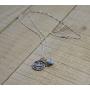 Coin Charm Amulet in Sterling Silver on 19 Inch Box Chain Necklace - Evil Eye Jewelry for Men and Women