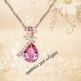 FUJIN Rose Necklace Jewelry for Women Hypoallergenic 18K Rose Gold/White Gold Plated Ladies Necklace Embellished with Crystals from Swarovski Jewel Gifts for Mom
