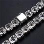 Fantex 18K White Gold Plated Tennis Link Bracelet, Iced Out Sparkling CZ Diamond Hip Hop Tennis Chain Jewelry for Men & Women