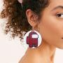 COLOYAN 9Pcs Among Us Wooden Earrings for Women- Handmade Among Us Round Wood Earrings Character Game Colourful Gift