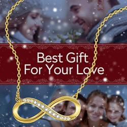 ✦Gifts for Mothers Day✦18K Gold Plated S925 Sterling Silver Infinity Necklace 5A Cubic Zirconia CZ Endless Love Pendant with Necklaces Jewelry for Women and Girls