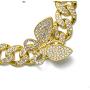 kelistom 18K/White Gold Plated Spinning Butterfly Anklet for Women Teen Girls Men, 12MM Iced Out Rhinestones Filled Chain Punk Hip-hop Ankle Bracelet, 9/10 inches