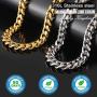 Jewelry Kingdom 1 Cuban Chain Necklace or Bracelet Silver 15MM Chunky Heavy Stainless Steel Miami Curb Link Jewelry 8-30 inch