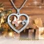 Angelady Silver Butterfly Pendant Necklaces for Women & Girls - Love Heart Necklace Birthday Christmas Valentine Jewellery Gifts for Girlfriend, Wife, Sister