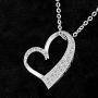 ELEGANZIA Heart Necklace Sterling Silver for Women Girl, Cubic Zirconia Open Heart Pendant Necklace True Love Jewelry Anniversary Birthday for Mom Granddaughter Girlfriend Wife