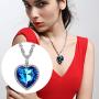 Neoglory Blue Crystal Heart Pendant Necklace For Women Heart of The Ocean Titanic Big Heart Pendant Women Necklace21'' embellished with Crystals from Swarovski ,LADY COLOUR Mothers Day Jewelry Gifts