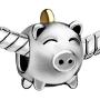 CharmSStory Silver Plated Cute Pig Charm Beads for Bracelets