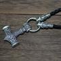 LANGHONG Norse Viking Thor Hammer Necklace Mjolnir Necklace for Men Talisman Jewelry