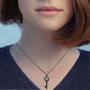 Loralyn Designs Small Medieval Black Skeleton Key Necklace Stainless Steel Chain (16-24 Inch)