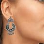 Bodha Antique Oxidised Silver Afghani Drop Earrings for Women & Girls (SJ_1344)