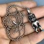 Polynesian Tribal Surfer Beach Jewelry Saipanese Maori Hawaiian Tiki Kane Ku-Lono-Kane-Kanaloa Maori Protection Amulet Pewter Boys Mens Pendant Necklace Charm for men N1 w Silver Ball Chain