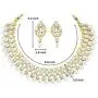 Aheli Fancy Party Wear Pearl Drop Kundan Necklace and Earrings Set Jewelry for Women Girls