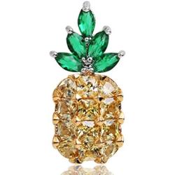 Joyci 1Pcs Cute Pineapple Brooch Pins Crystal Fashion Style Lapel Pins for Clothing Bag Decor