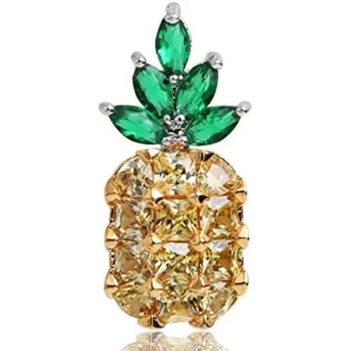 Joyci 1Pcs Cute Pineapple Brooch Pins Crystal Fashion Style Lapel Pins for Clothing Bag Decor Joyci 1Pcs Cute Pineapple Brooch Pins Crystal Fashion Style Lapel Pins for Clothing Bag Decor
