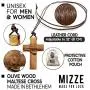 Solid Olive Wood Maltese Cross Pendant on 32'' Adjustable Leather Necklace for Men & Women - Bronze Brown or Black Leather Cord - Christian Spiritual Gift Solid Olive Wood Maltese Cross Pendant on 32'' Adjustable Leather Necklace for Men & Women - Bronze Brown or Black Leather Cord - Christian Spiritual Gift