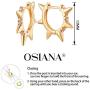 OSIANA Huggie Hoop Earrings for Women 18K Gold Plated Handmade Cubic Zirconia Stars Geometry Beads Chain Link Rope Cute Delicate Boho Hoops Hypoallergenic Small Jewelry Gift for Her