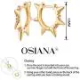OSIANA Huggie Hoop Earrings for Women 18K Gold Plated Handmade Cubic Zirconia Stars Geometry Beads Chain Link Rope Cute Delicate Boho Hoops Hypoallergenic Small Jewelry Gift for Her