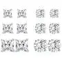 6 Pairs 18K Gold Plated Cubic Zirconia Stud Earrings Set Princess Round Clear Sparkling CZ Hypoallergenic Jwerlry for Women Men 6 Pairs 18K Gold Plated Cubic Zirconia Stud Earrings Set Princess Round Clear Sparkling CZ Hypoallergenic Jwerlry for Women Men