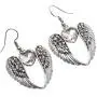 Womens Guardian Angel Wings Heart Dangle Drop Earrings Biker Jewelry