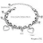 Jude Jewelers Stainless Steel Heart Charm Box Chain Adjustable Size Strand Bracelet Jude Jewelers Stainless Steel Heart Charm Box Chain Adjustable Size Strand Bracelet
