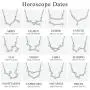 ChicSilver 925 Sterling Silver CZ Astrology 12 Constellation Horoscope Zodiac Necklace Birthday Gift,16-18 inch(with Gift Box)