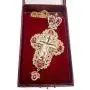 Pectoral Cross Red Zircons Crystallized Christian Priest Bishop Crucifix Pendant Necklace 20'' in Gift Box Pectoral Cross Red Zircons Crystallized Christian Priest Bishop Crucifix Pendant Necklace 20'' in Gift Box