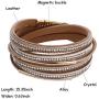 VONRU Leather Wrap Bracelet for Women - Charm Boho Multilayer Gorgeous Bracelets Wristbands - Casual Braided Handmade Magnetic Bracelet Cuff Bangle Gift for Monther