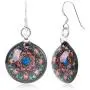 SUVANI Sterling Silver Hand Blown Murano Glass Multi-Colored Magic Mandala Flower Round Dangle Earrings SUVANI Sterling Silver Hand Blown Murano Glass Multi-Colored Magic Mandala Flower Round Dangle Earrings