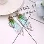 tmtonmoon Unique Big Monarch Colorful Butterfly Wing Gold Drop Dangle Earrings Crystal Wing Earring Fashion Insect Jewelry For Women Girls Teens Gifts