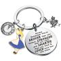 BAUNA Alice in Wonderland Inspired Gift Wonderland Keychain Always Remember You’re Braver Than You Believe BFF Friendship Jewelry