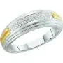 Dazzlingrock Collection 0.10 Carat (ctw) White Diamond Mens Hip Hop Wedding Band Ring, Sterling Silver