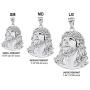 925 Sterling Silver Jesus Head Face Charm Religious Pendant Necklace, 0.92''
