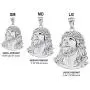 925 Sterling Silver Jesus Head Face Charm Religious Pendant Necklace, 0.92''