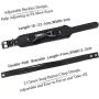 LOLIAS 2 Pcs Spike Studded Rivet Punk Rock Biker Wide Strap Leather Bracelet Chain Wristband Adjustable Jewelry for Men Women